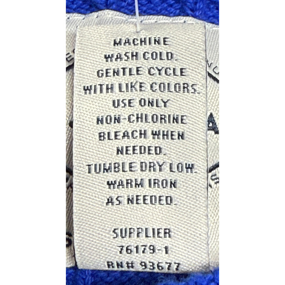 St. John Bay Sweater Mens Small Blue Cable Knit Classic Pullover Super Soft NWT - Picture 9 of 11